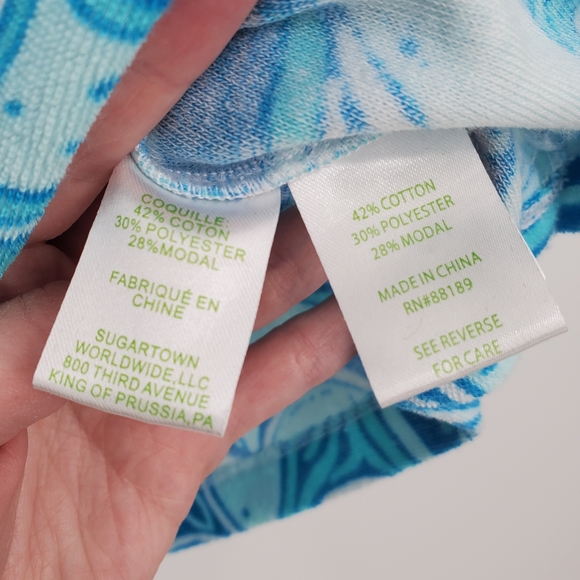 Lilly Pulitzer Brigitte Blue & White Terry Cloth Swim Sleeveless Cover Up Sz. XS - Picture 6 of 10